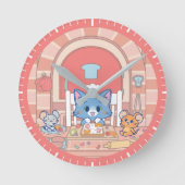 Anime Tom, Jerry und Tuffy Bakery Runde Wanduhr (Vorderseite)
