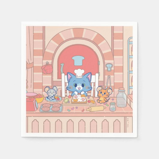 Anime Tom, Jerry und Tuffy Bakery Serviette (Vorderseite)