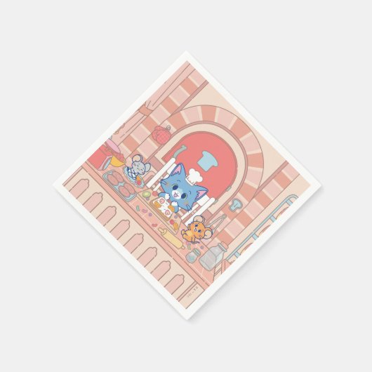 Anime Tom, Jerry und Tuffy Bakery Serviette (Ecke)