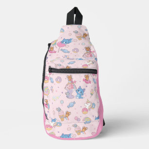 Anime Tom, Jerry und Tuffy Candyland Pattern Crossbody Bag
