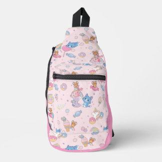 Anime Tom, Jerry und Tuffy Candyland Pattern Crossbody Bag