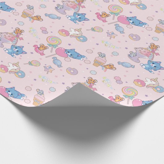 Anime Tom, Jerry und Tuffy Candyland Pattern Geschenkpapier (Ecke)