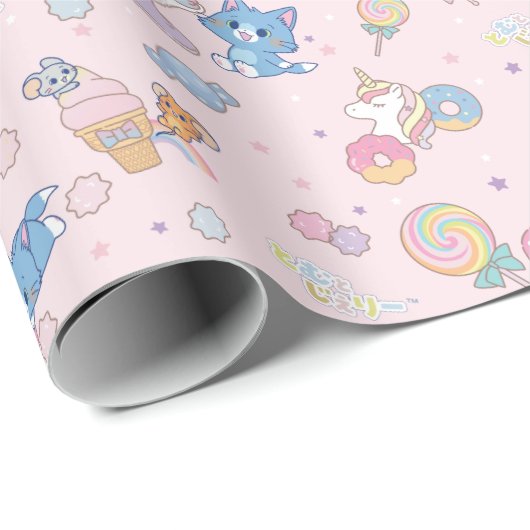 Anime Tom, Jerry und Tuffy Candyland Pattern Geschenkpapier (Rolleneckpunkt)