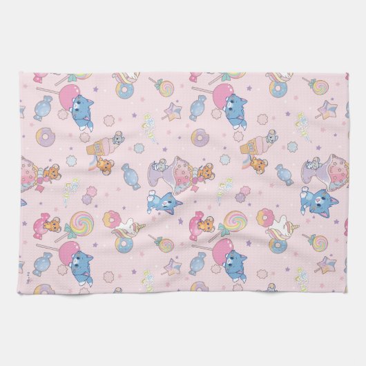 Anime Tom, Jerry und Tuffy Candyland Pattern Geschirrtuch (Horizontal)