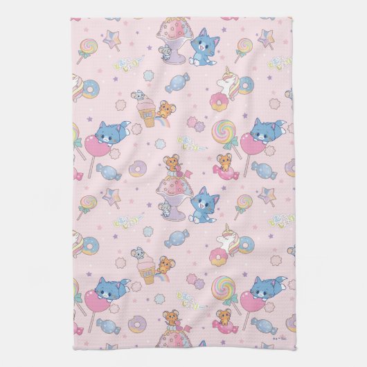Anime Tom, Jerry und Tuffy Candyland Pattern Geschirrtuch (Vertikal)