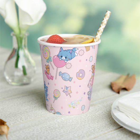 Anime Tom, Jerry und Tuffy Candyland Pattern Pappbecher (In Situ)