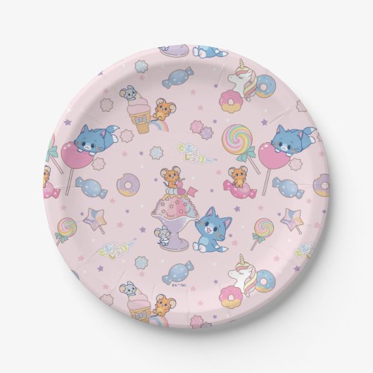 Anime Tom, Jerry und Tuffy Candyland Pattern Pappteller (Vorderseite)