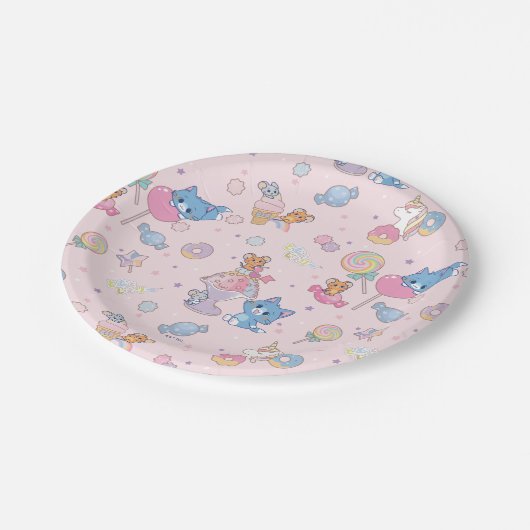 Anime Tom, Jerry und Tuffy Candyland Pattern Pappteller (Schrägansicht)