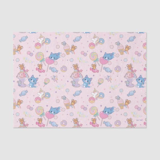 Anime Tom, Jerry und Tuffy Candyland Pattern Seidenpapier (Vorderseite)