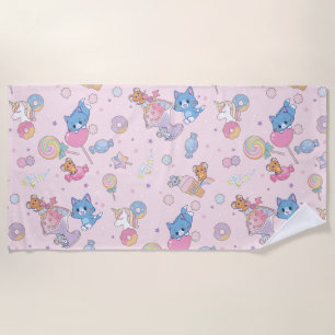 Anime Tom, Jerry und Tuffy Candyland Pattern Strandtuch