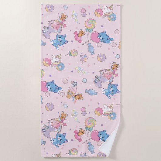 Anime Tom, Jerry und Tuffy Candyland Pattern Strandtuch (Vorderseite)