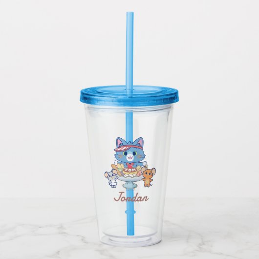 Anime Tom, Jerry und Tuffy Dessert Parlor Acryltrinkbecher (Vorderseite)