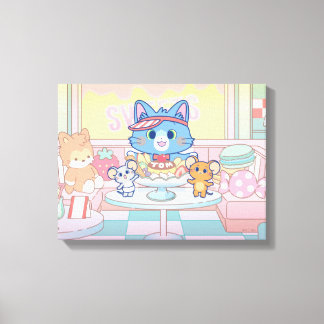 Anime Tom, Jerry und Tuffy Dessert Parlor Leinwanddruck