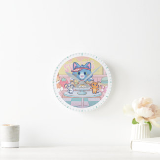 Anime Tom, Jerry und Tuffy Dessert Parlor Runde Wanduhr