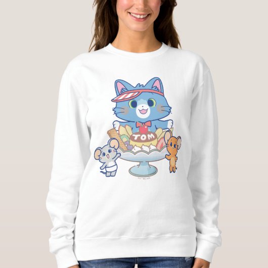 Anime Tom, Jerry und Tuffy Dessert Parlor Sweatshirt (Vorderseite)