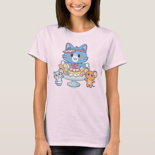 Anime Tom, Jerry und Tuffy Dessert Parlor T-Shirt (Vorderseite)