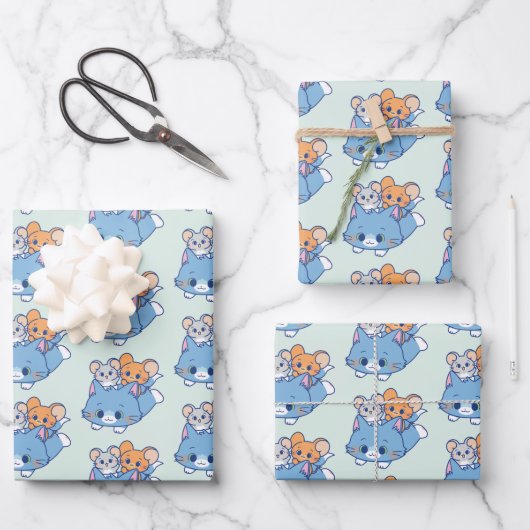 Anime Tom, Jerry und Tuffy Geschenkpapier Set (Vorderseite)