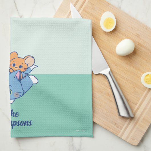 Anime Tom, Jerry und Tuffy Geschirrtuch (Viertel Falte)