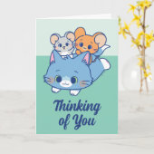 Anime Tom, Jerry und Tuffy Karte (Gelbe Blume)