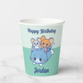 Anime Tom, Jerry und Tuffy Pappbecher (Rückseite)