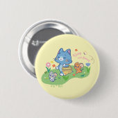 Anime Tom, Jerry und Tuffy Picnic Button (Vorne & Hinten)