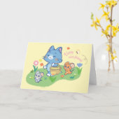 Anime Tom, Jerry und Tuffy Picnic Karte (Gelbe Blume)
