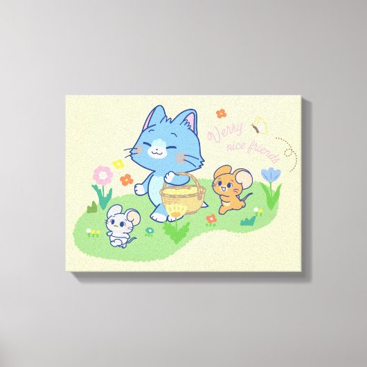 Anime Tom, Jerry und Tuffy Picnic Leinwanddruck (Vorderseite)