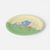 Anime Tom, Jerry und Tuffy Picnic Pappteller (Schrägansicht)