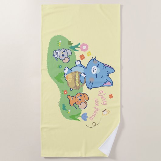 Anime Tom, Jerry und Tuffy Picnic Strandtuch (Vorderseite)