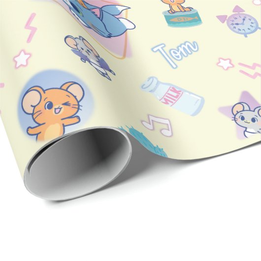 Anime Tom, Jerry und Tuffy Playtime Pattern Geschenkpapier (Rolleneckpunkt)