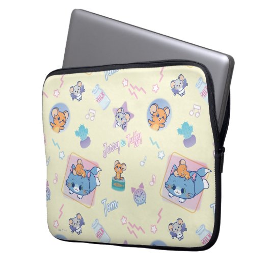 Anime Tom, Jerry und Tuffy Playtime Pattern Laptopschutzhülle (Vorderseite Links)