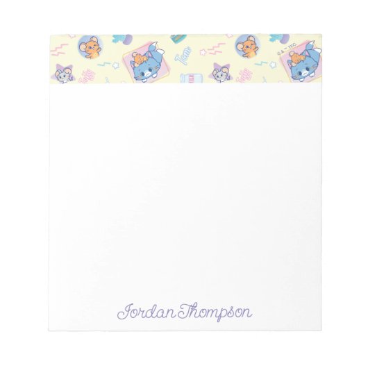 Anime Tom, Jerry und Tuffy Playtime Pattern Notizblock (Vorderseite)