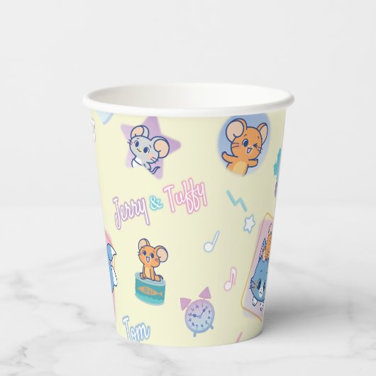Anime Tom, Jerry und Tuffy Playtime Pattern Pappbecher (Rückseite)