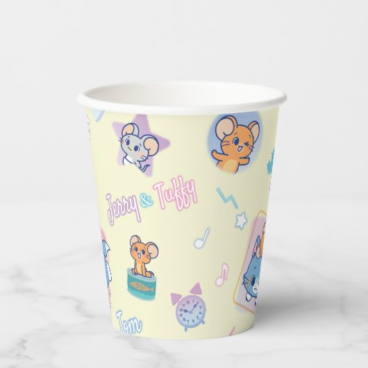 Anime Tom, Jerry und Tuffy Playtime Pattern Pappbecher (Vorderseite)