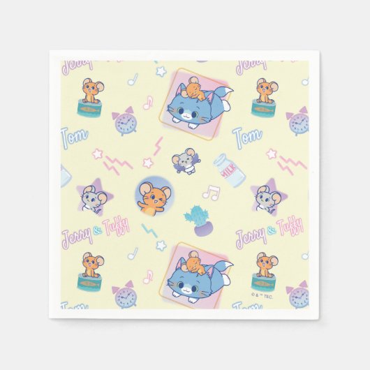 Anime Tom, Jerry und Tuffy Playtime Pattern Serviette (Vorderseite)