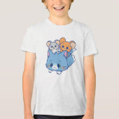 Anime Tom, Jerry und Tuffy Tri-Blend Shirt (Vorderseite)