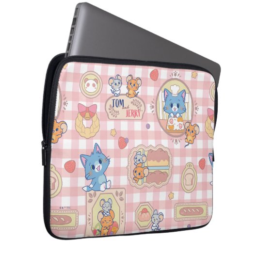 Anime Tom und Jerry Bakery Pattern Laptopschutzhülle (Vorne Rechts)