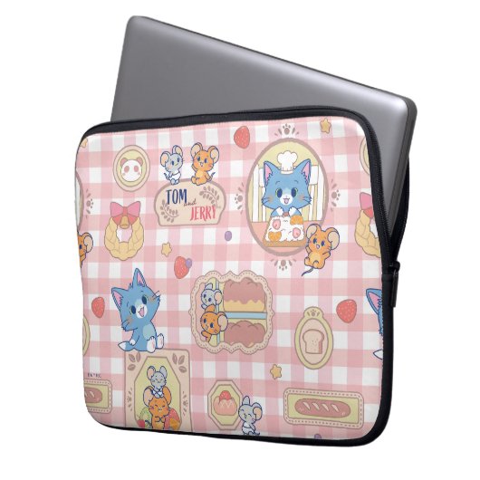 Anime Tom und Jerry Bakery Pattern Laptopschutzhülle (Vorderseite Links)
