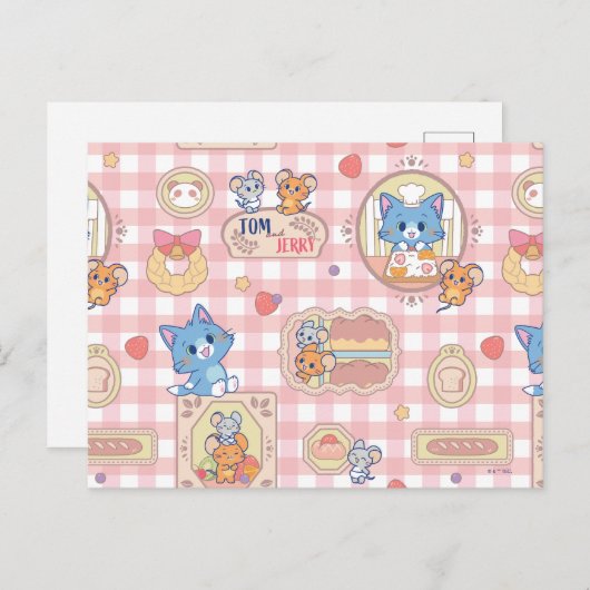 Anime Tom und Jerry Bakery Pattern Postkarte (Vorne/Hinten)