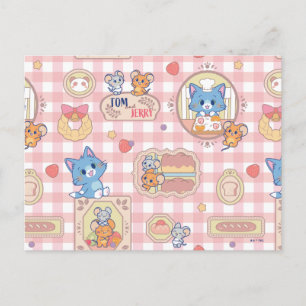 Anime Tom und Jerry Bakery Pattern Postkarte