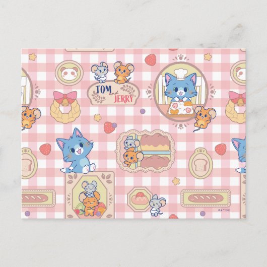 Anime Tom und Jerry Bakery Pattern Postkarte (Vorderseite)
