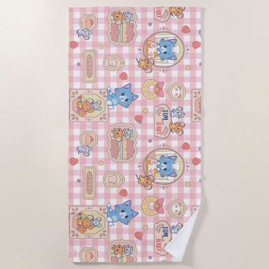 Anime Tom und Jerry Bakery Pattern Strandtuch (Vorderseite)