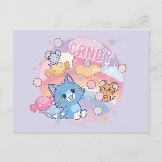 Anime Tom und Jerry Candy Party Postkarte (Vorderseite)