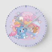 Anime Tom und Jerry Candy Party Runde Wanduhr (Vorderseite)