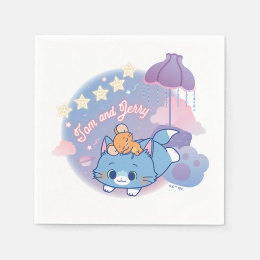 Anime Tom und Jerry Dreamy Nights Serviette (Vorderseite)