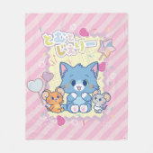 Anime Tom und Jerry Strawberry Fun Fleecedecke (Vorderseite)