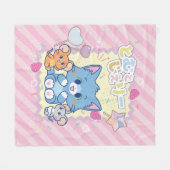 Anime Tom und Jerry Strawberry Fun Fleecedecke (Vorderseite (Horizontal))