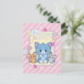 Anime Tom und Jerry Strawberry Fun Postkarte (Stehend Vorderseite)