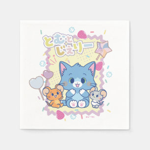 Anime Tom und Jerry Strawberry Fun Serviette