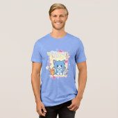 Anime Tom und Jerry Strawberry Fun Tri-Blend Shirt (Vorderseite voll)
